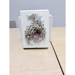 Vintage 1970s Wooden Nail Art Floral Wall Plaque Handpainted Flower Bouquet